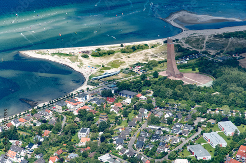 Obraz na płótnie Panorama flight over the north of Germany. Schleswig-Holstein and Fehmarn w salonie
