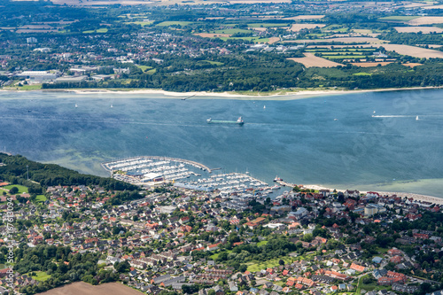 Panorama flight over the north of Germany. Schleswig-Holstein and Fehmarn photo