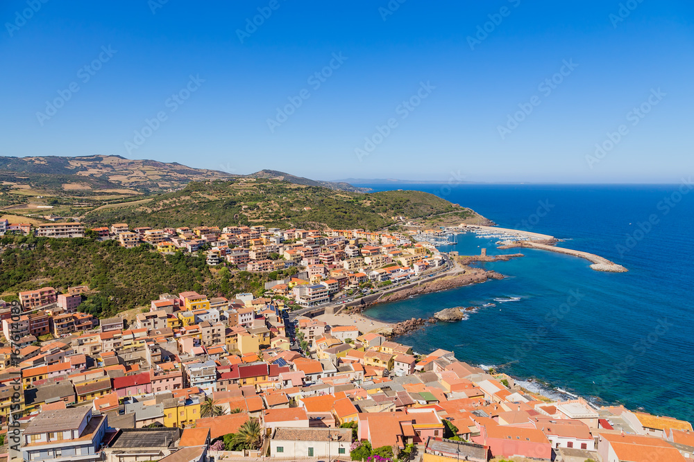 Castelsardo, Italy. Scenic view of the city and the port from the castle
