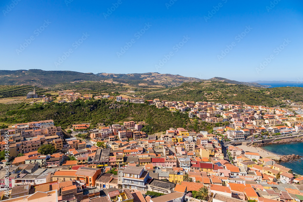Castelsardo, Italy. View of the city from the height of the castle