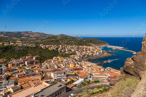 Castelsardo, Italy. Scenic view from the fortress walls: the city and the port.