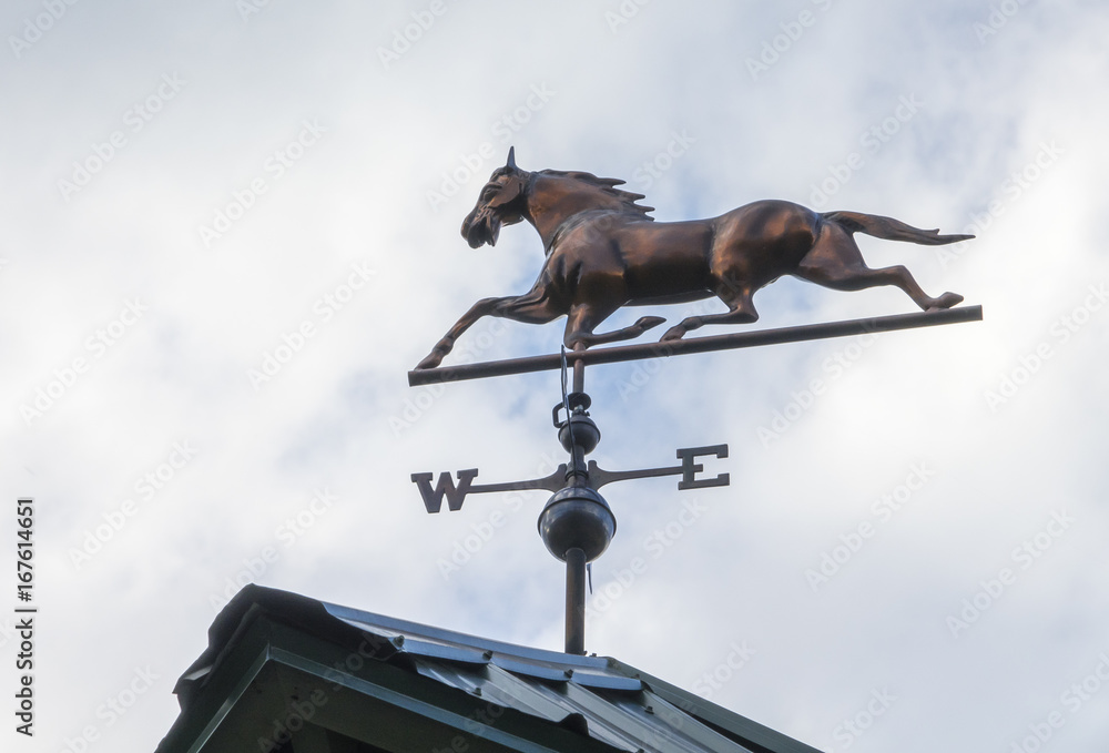 Equine theme weather vane atop barn Equine theme weather vane atop barn