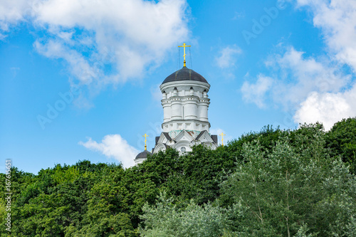 MOSCOW, RUSSIA - AUGUST 5, 2017: The Dome of the Church of the beheading of John the Forerunner in Dyakov. Built in 1532
 photo