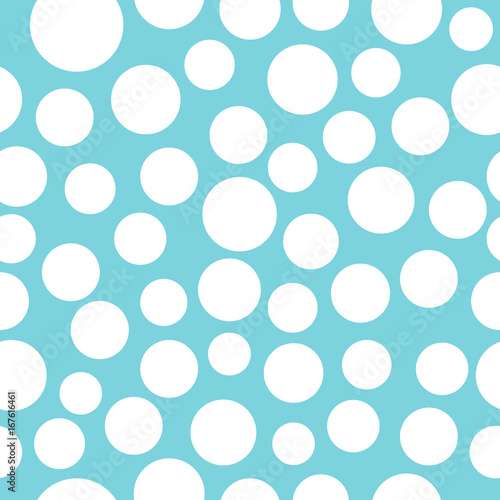 White circles on blue seamless pattern