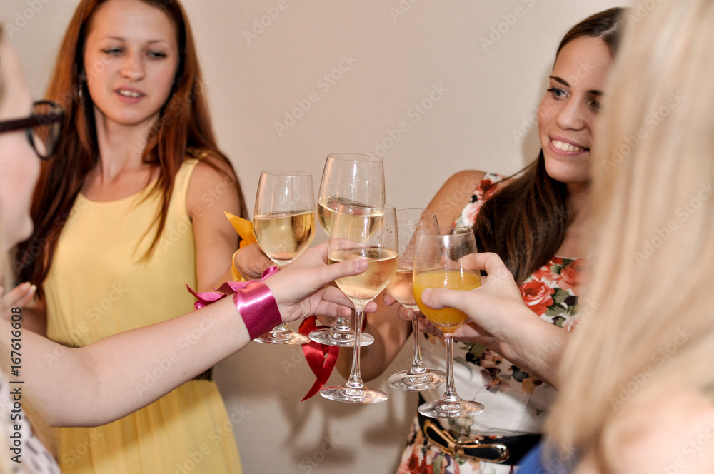 wedding party, feast and clinking of glasses
wedding party, feast and clinking of glasses