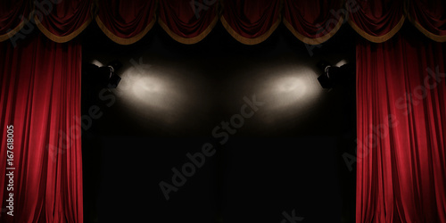Gorgeous background red curtain