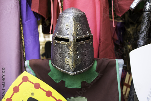 Medieval armor helmet photo