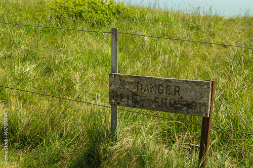 Cliff Erosion Danger Sign  photo