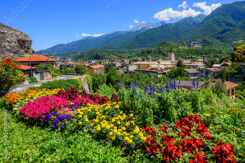 Slika na platnu Susa town in the Susa Valley, Alps mountains, Italy