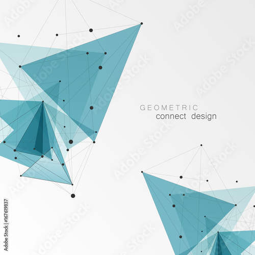 Geometric Triangle Vector Background. Triangles Connect Pattern for Business Presentations, Annual Report and Start Up Ideas