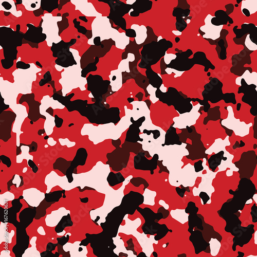 Seamless red black and white elite military fashion camouflage pattern vector