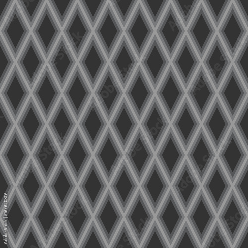 Seamless gray outline rhombic pattern vector
