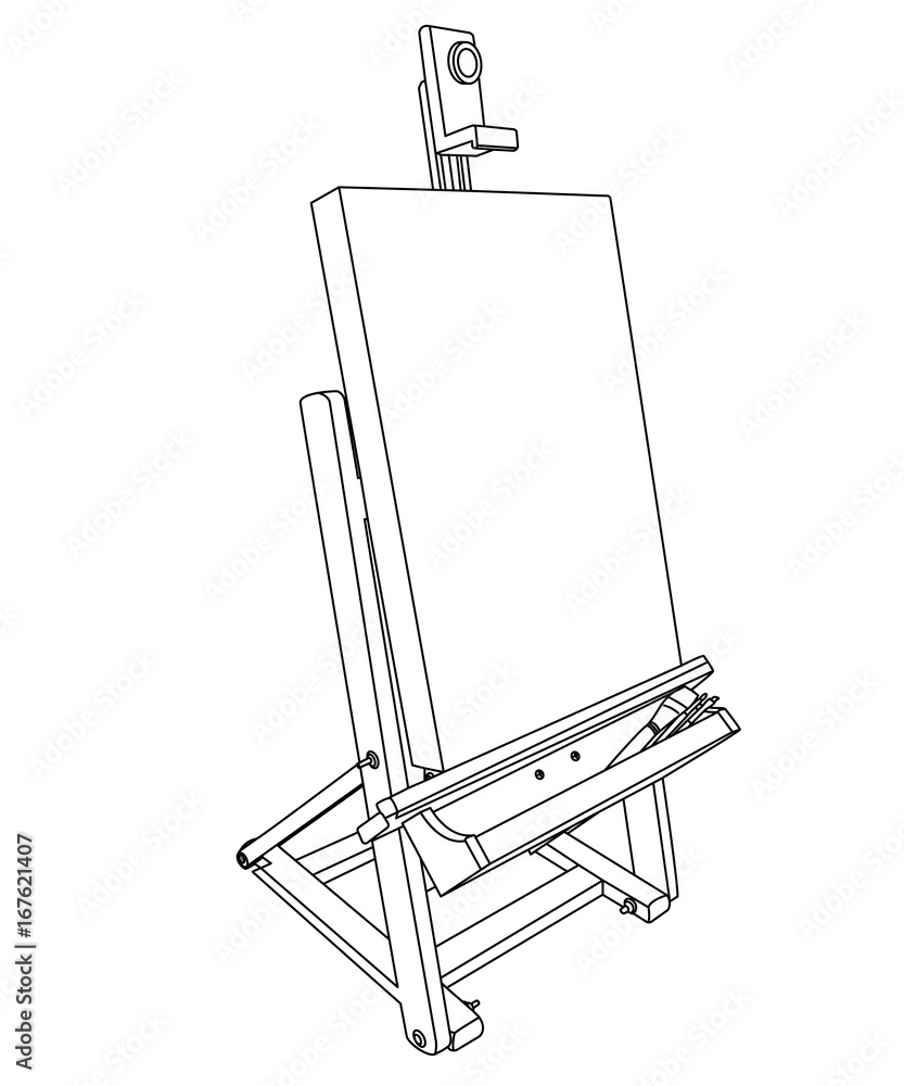 Easel and canvas line Easel and canvas line