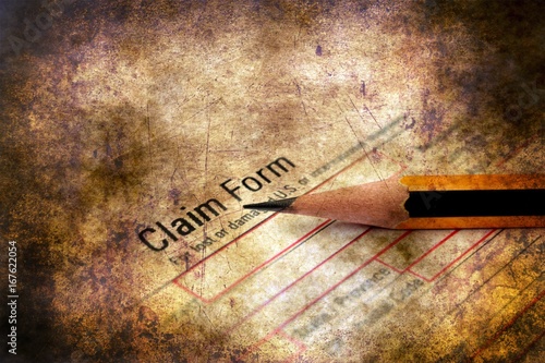 Claim form grunge concept photo