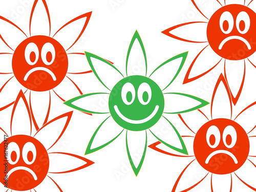 Εκτύπωση καμβά Symbolic image of the good mood and bad mood