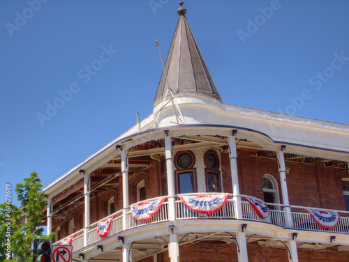Historic building with July 4 regalia, Flagstaff, Arizona