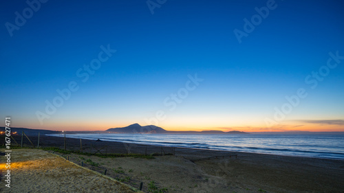 Sunset sky sea beach landscape Morrillos Chile photo