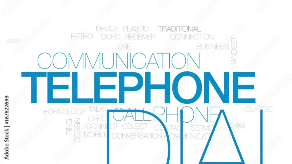 Telephone animated word cloud, text design animation. Kinetic typography. Telephone animated word cloud, text design animation. Kinetic typography.