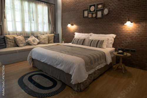 Принти на полотні Master bedroom with king size bed.