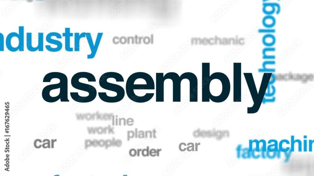 Assembly animated word cloud, text design animation. Assembly animated word cloud, text design animation.
