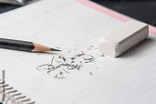 Eraser and pencil