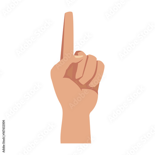 hand first one finger pointing up style vector illustration
