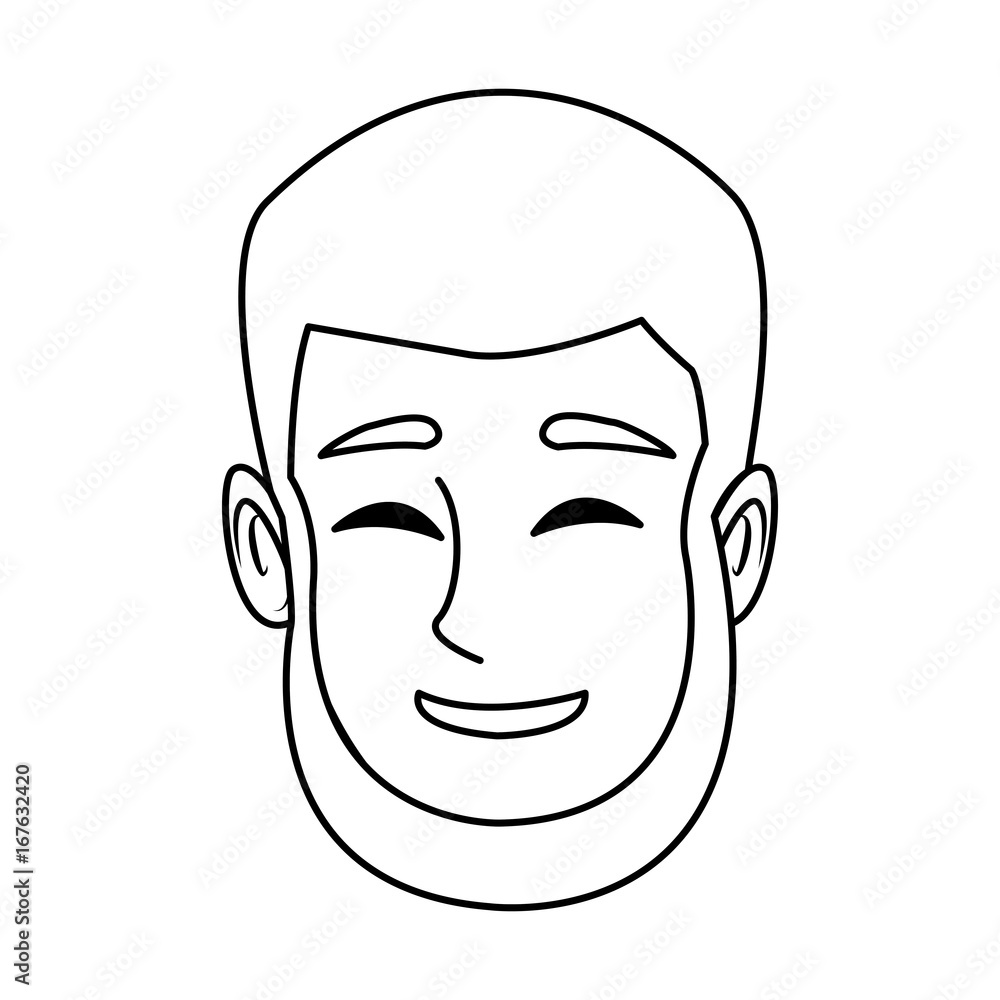 character man face happy smile cartoon vector illustration