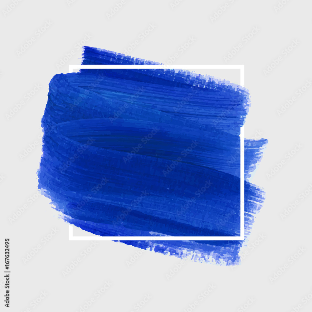Fototapeta premium Art abstract brush paint texture background acrylic stroke illustration vector over square frame. Perfect design for headline, logo and sale banner. 