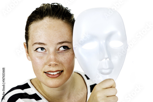 Teen Girl With A Mask photo
