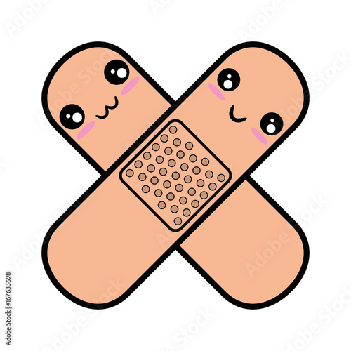 Band aid isolated kawaii cartoon