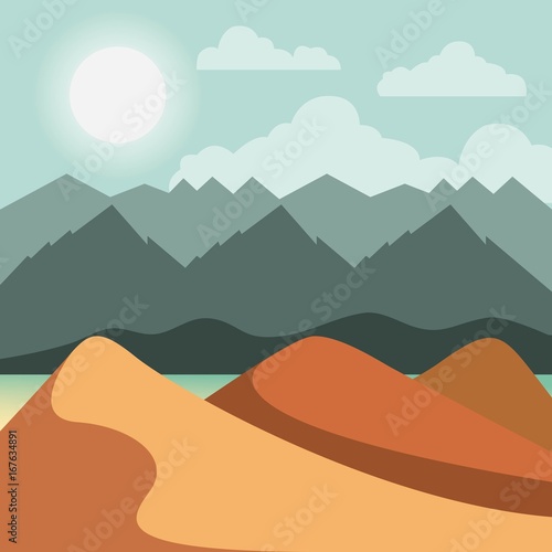 Relaxing cold landscape icon vector illustration design graphic