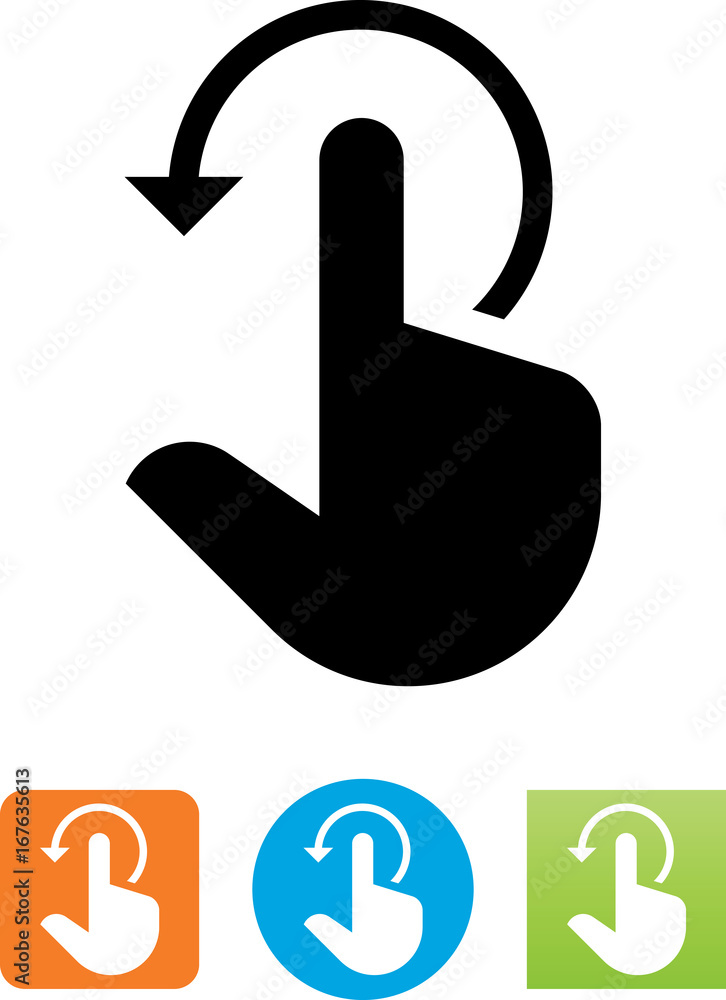 Rotate Hand Counter Clockwise Gesture Icon - Illustration Rotate Hand Counter Clockwise Gesture Icon - Illustration