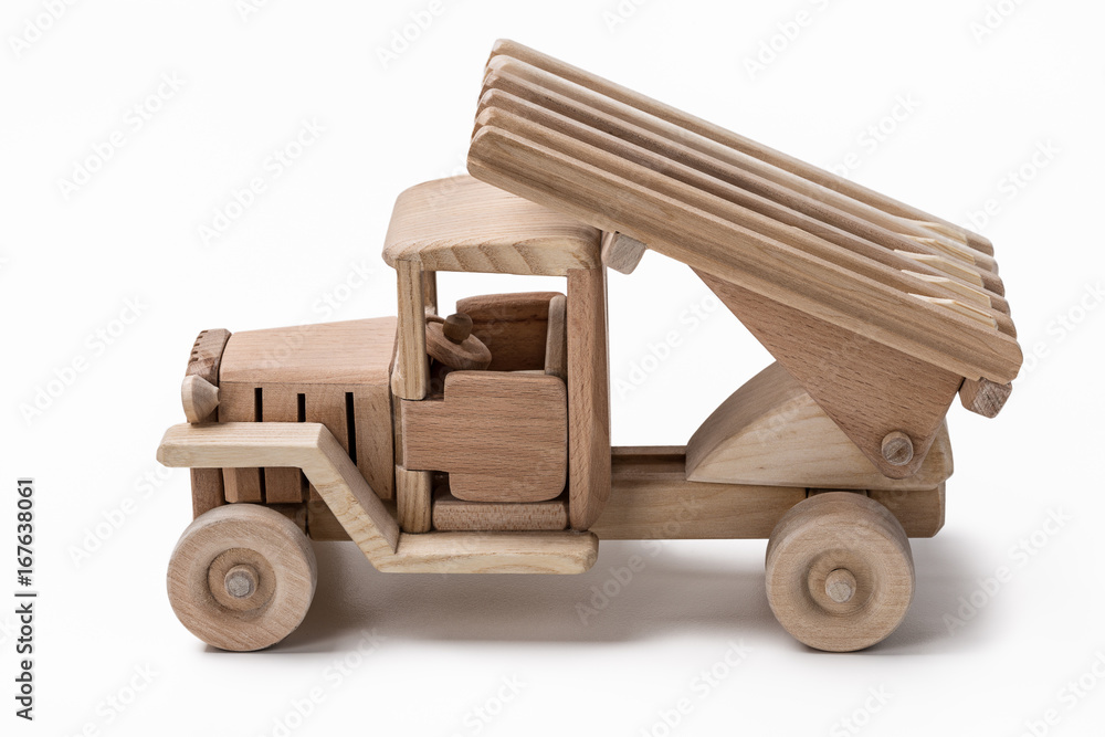 Wooden  toy car models. 