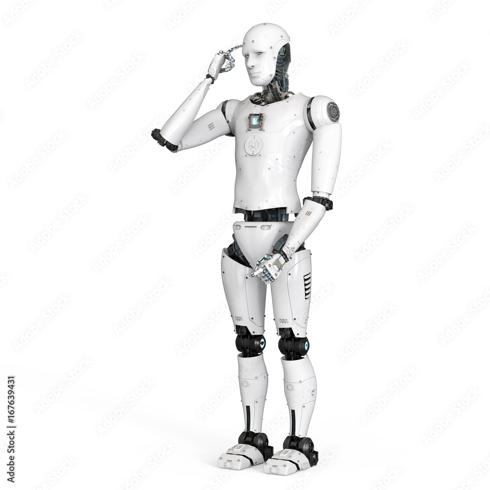 Fototapeta premium android robot thinking