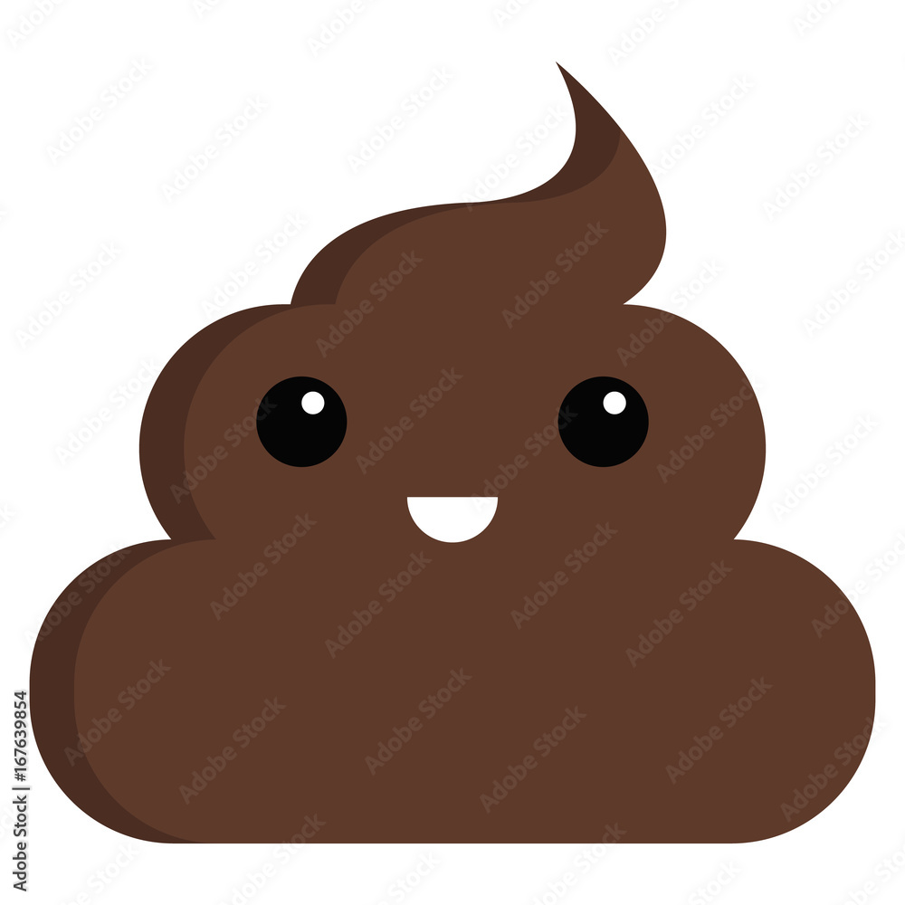 Grinning face stinky poop shit emoji flat icon Grinning face stinky poop shit emoji flat icon
