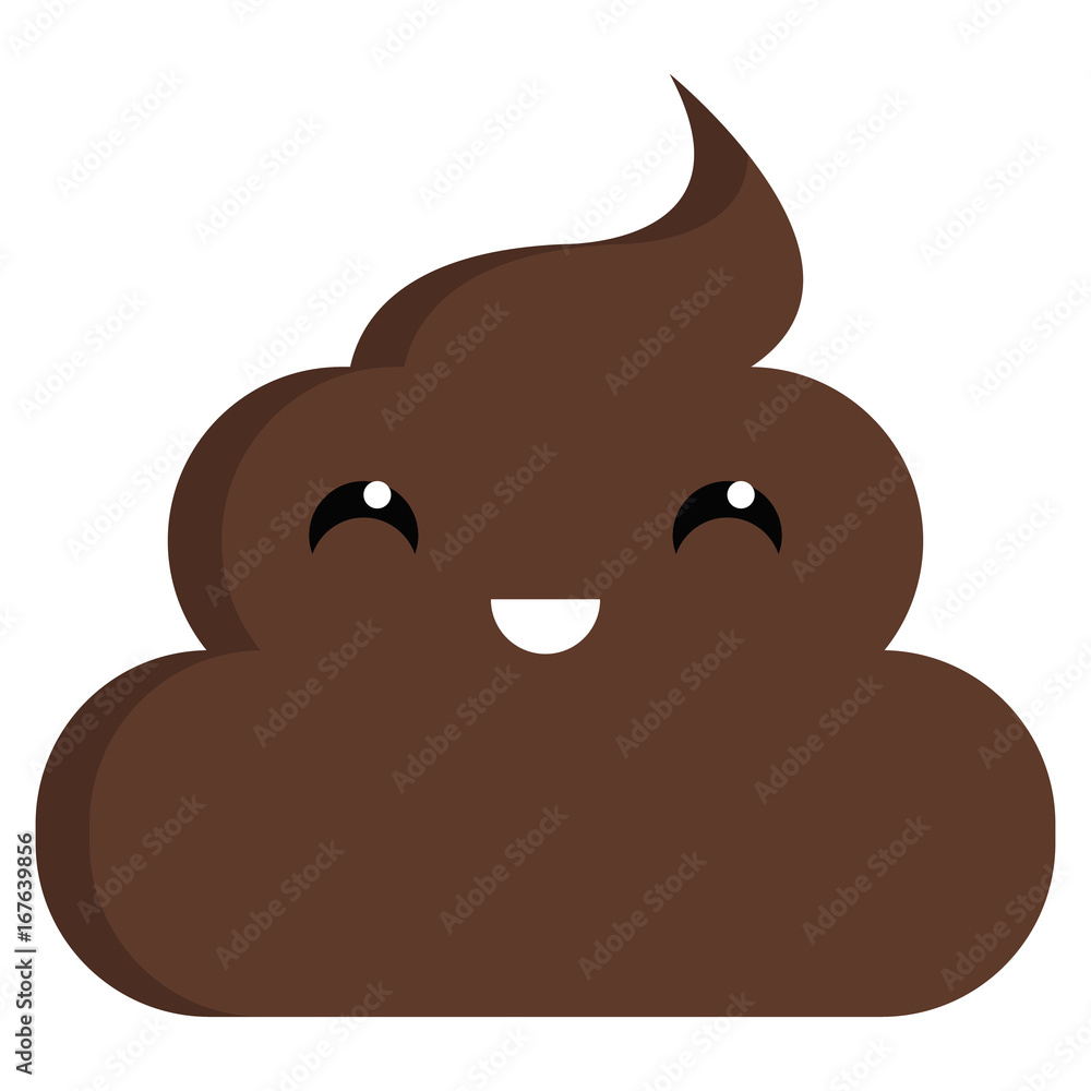 Grinning face with smiling eyes stinky poop shit emoji flat icon Grinning face with smiling eyes stinky poop shit emoji flat icon