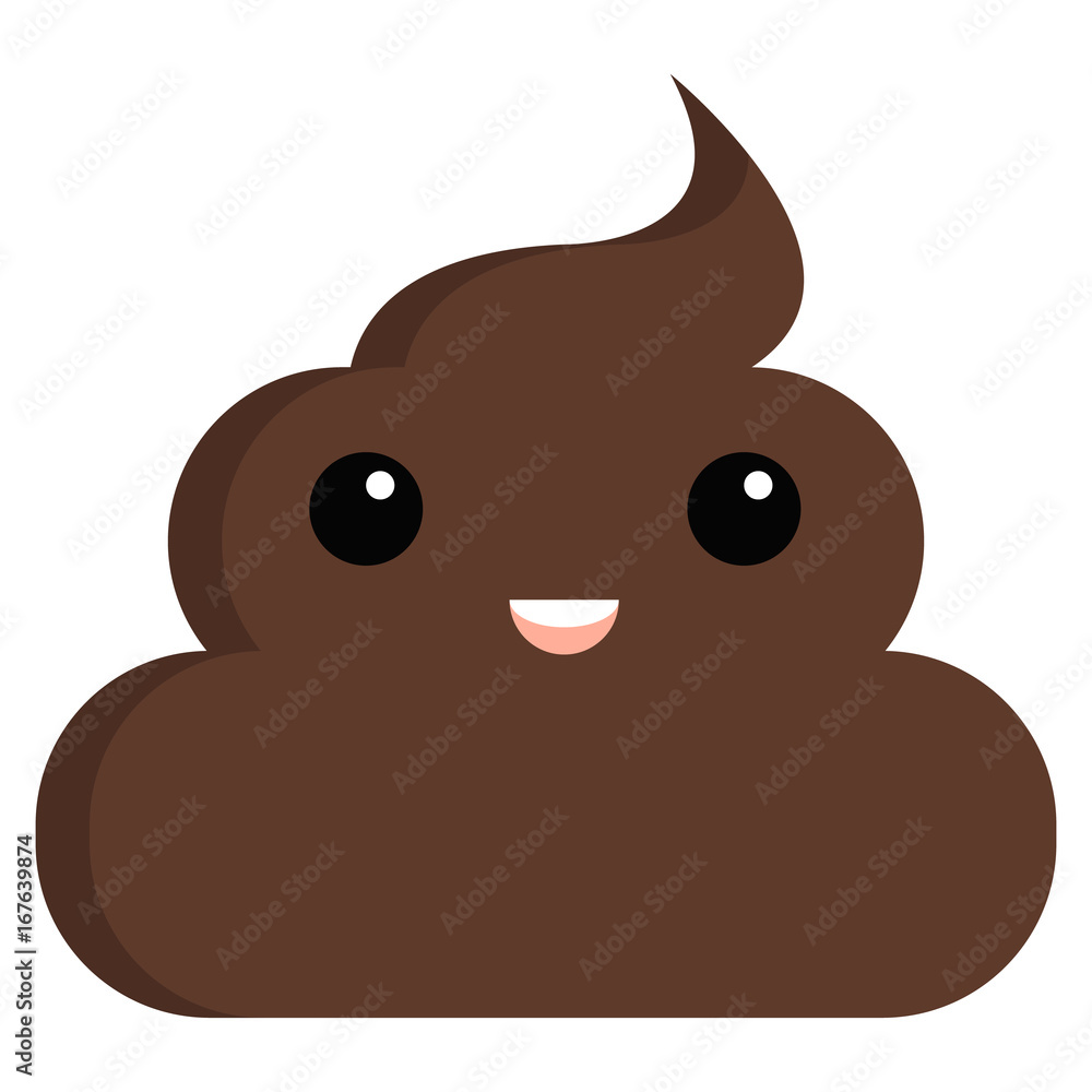 Smiling face with open mouth stinky poop shit emoji flat icon Smiling face with open mouth stinky poop shit emoji flat icon