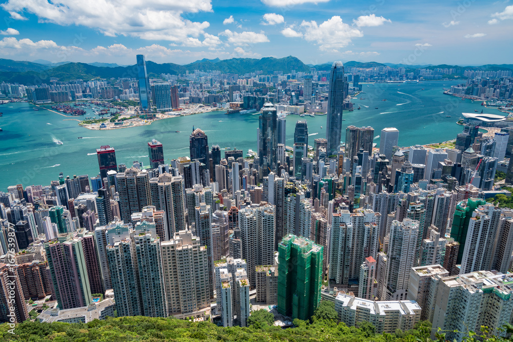 Obraz premium 香港・ビクトリアピークからの景色 日中