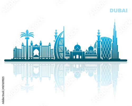 Sights Of Dubai. Abstract urban landscape