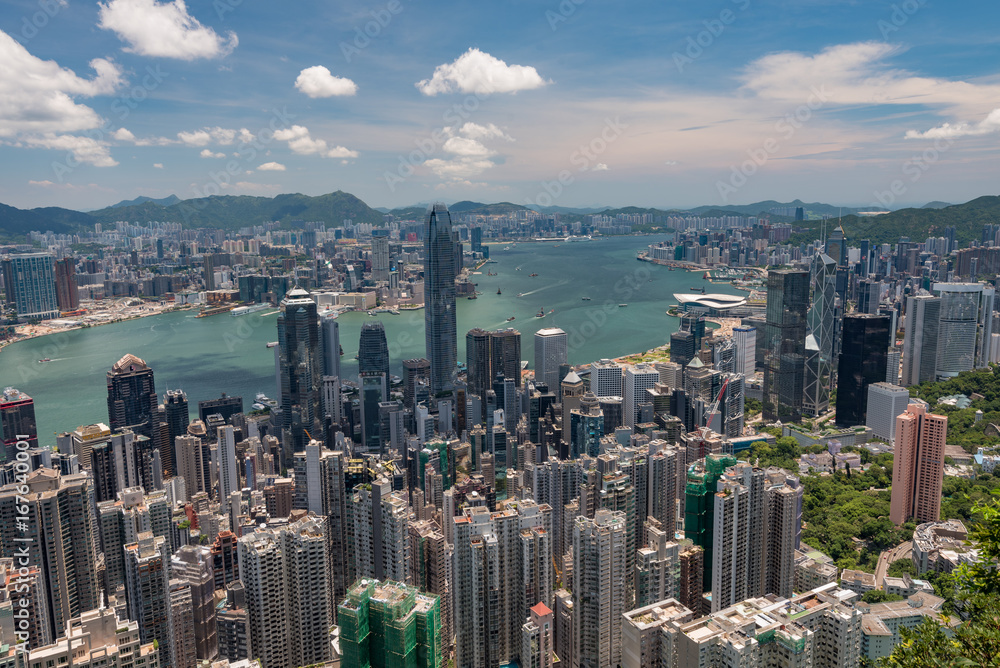 Fototapeta premium 香港・ビクトリアピークからの景色 日中