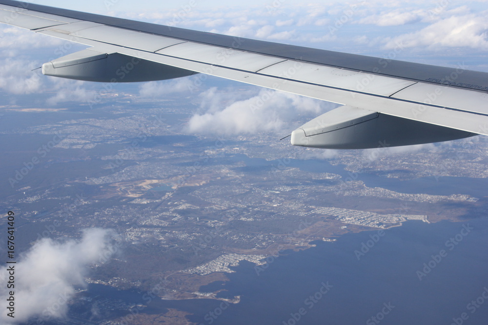 Obraz premium airplane wing view