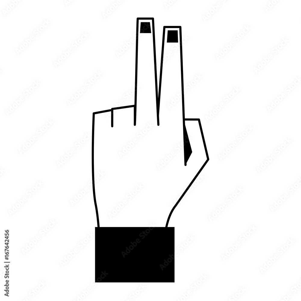 hand with two fingers up icon image vector illustration design hand with two fingers up icon image vector illustration design