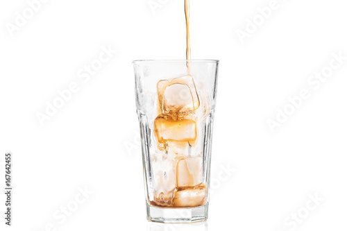 poured glass of cola