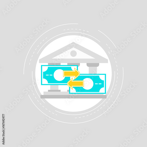Money transactions flat vector illustration design. Online payments, banking, money transfers. Icon design for web banners and apps