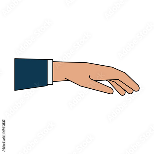open hand facing down sideview  icon image vector illustration design 