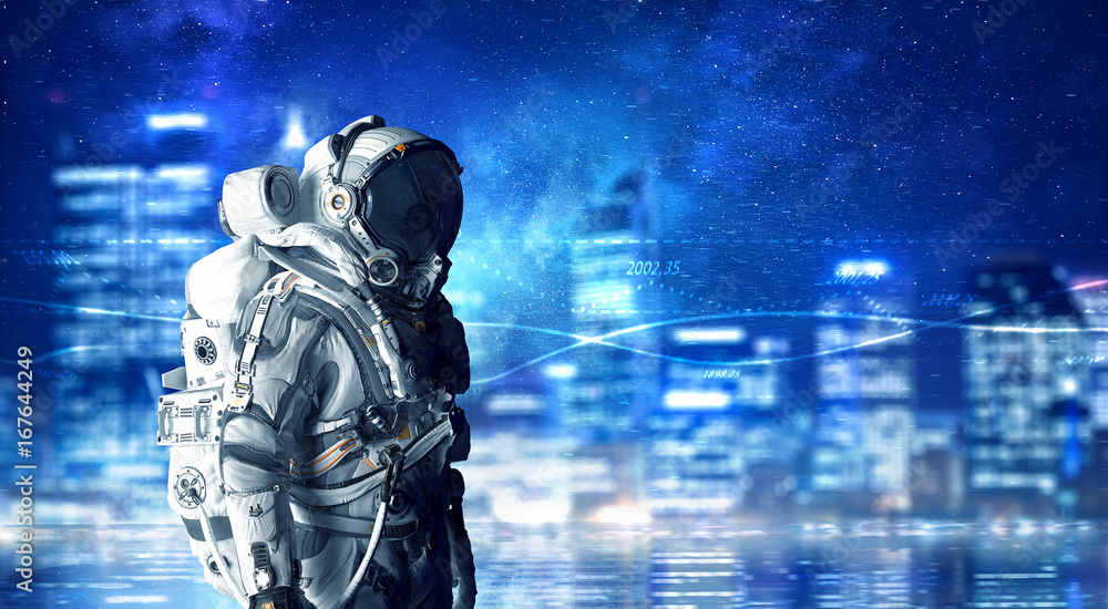 Naklejka premium Space suit design. Mixed media
