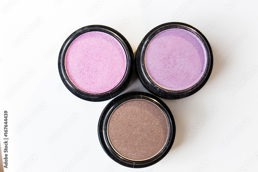 Make-up eye shadows. View from above. Make-up eye shadows. View from above.