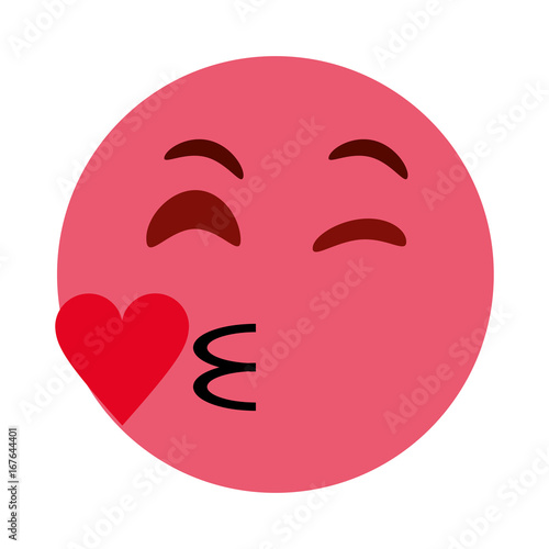 flirty heart kiss emoji icon image vector illustration design 