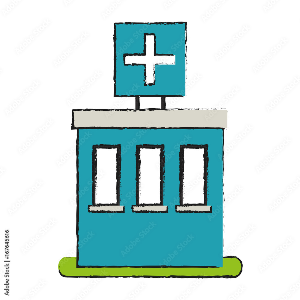 Fototapeta premium hospital building icon image vector illustration design