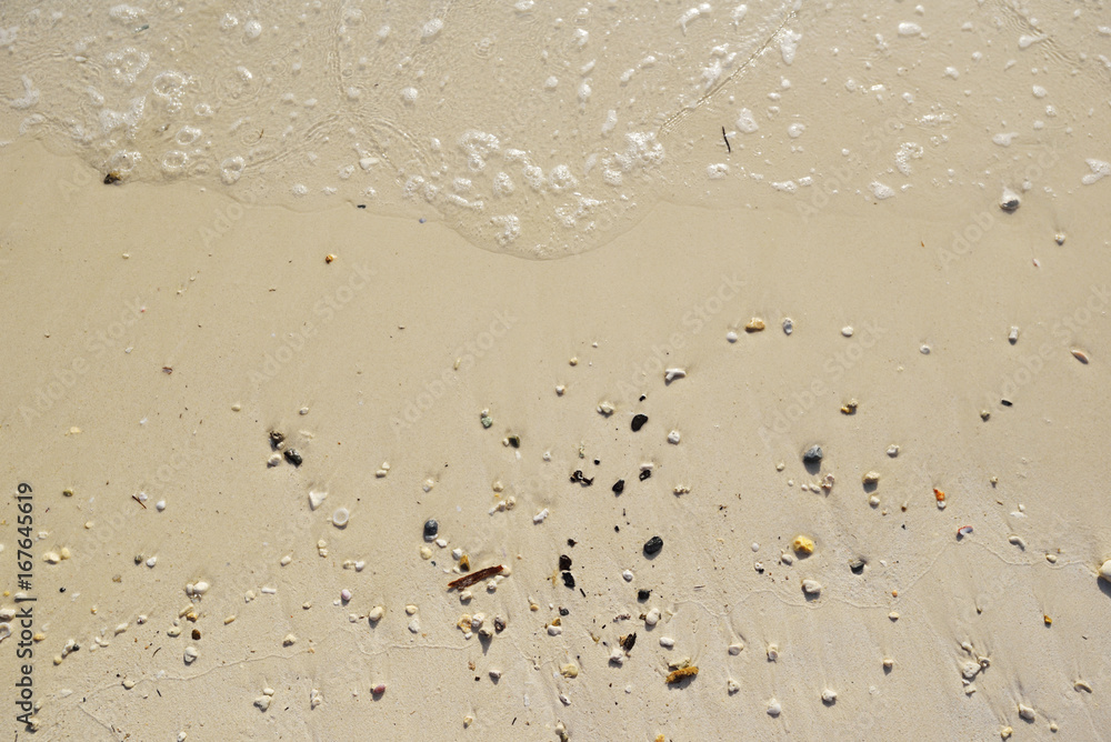 Close Up Of Surf On Sandy Beach Close Up Of Surf On Sandy Beach